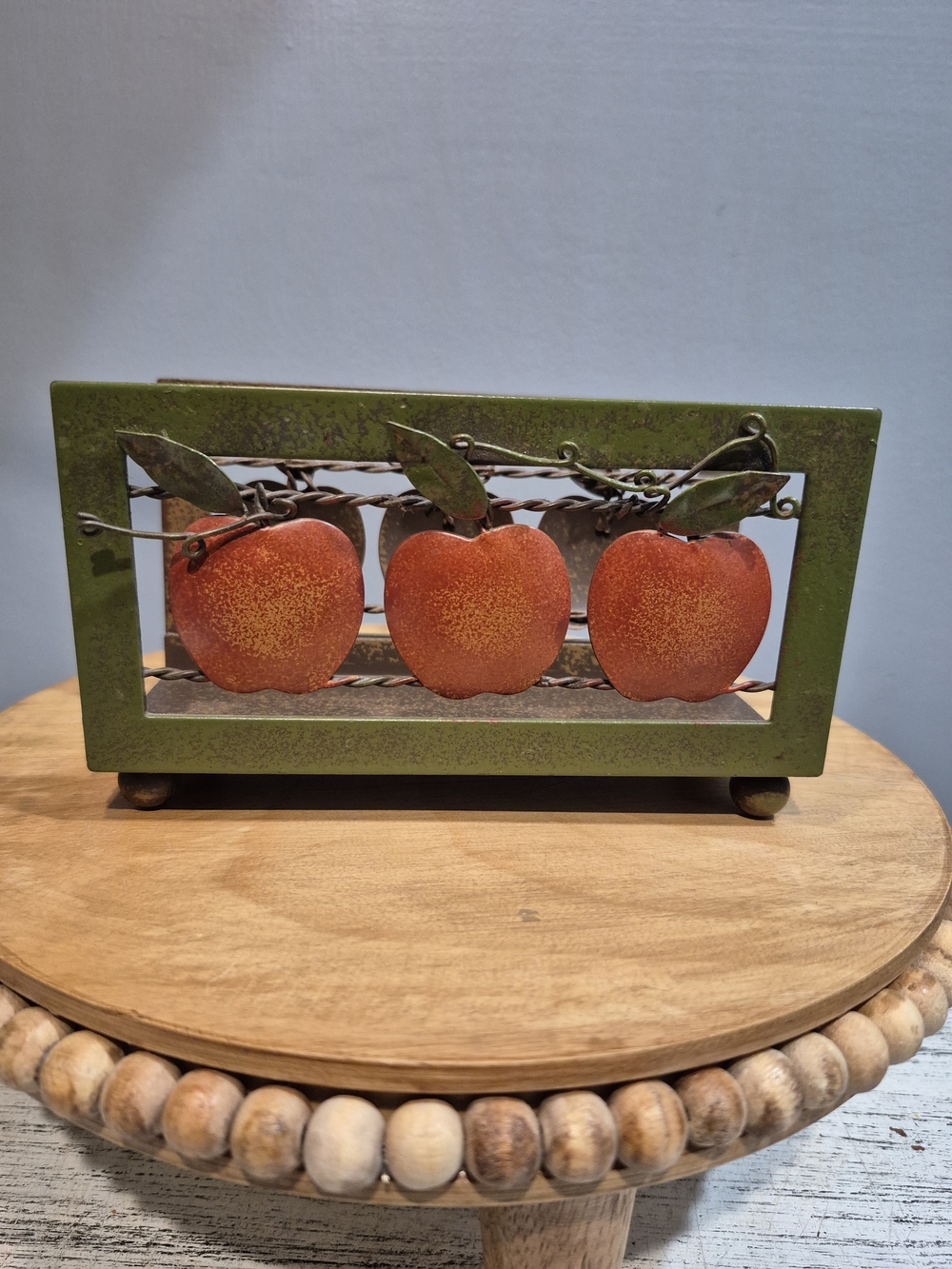 Vintage Metal Apple Napkin Holder Rustic Farmhouse Vibes